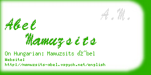 abel mamuzsits business card